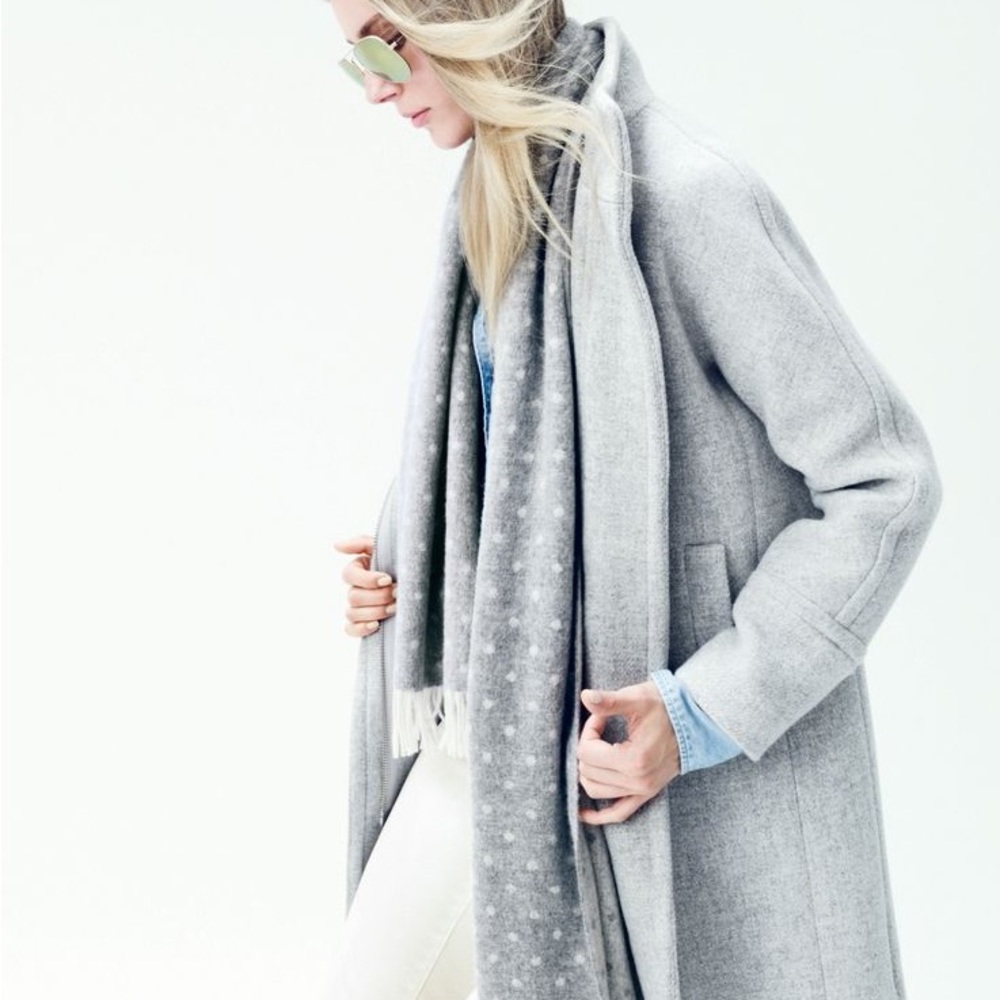 J.Crew Italian Wool Stadium Cloth Cocoon Coat in dove gray